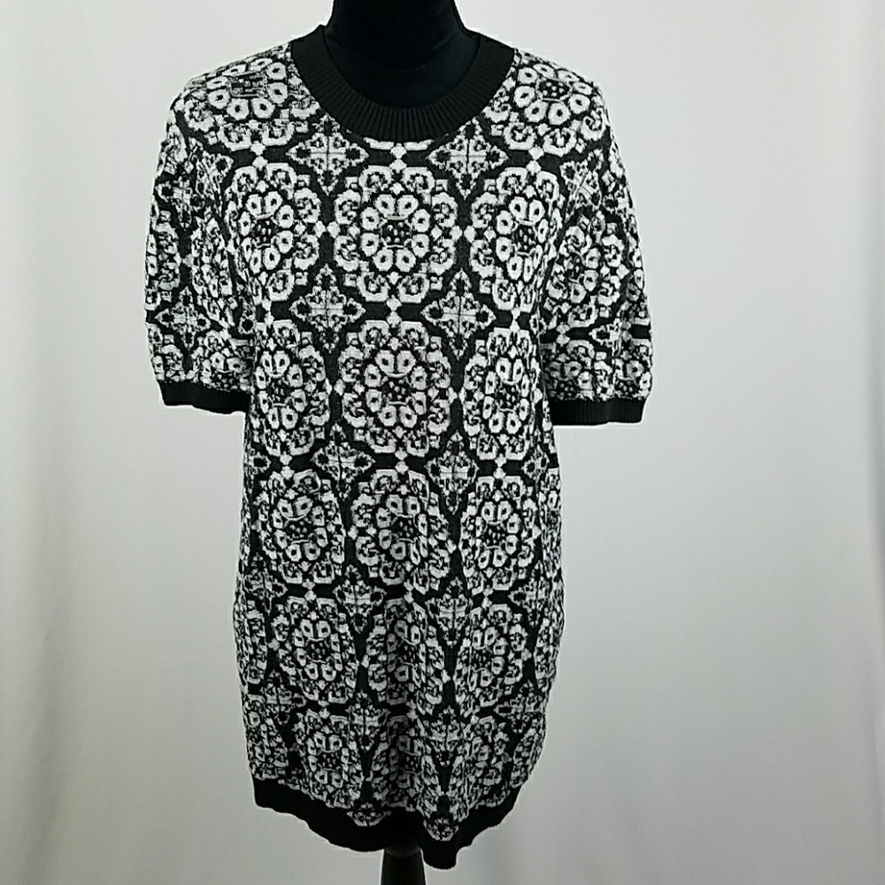 asos women‎ M short sleeve knit sweater dress tunic boho minimalist whimsigoth